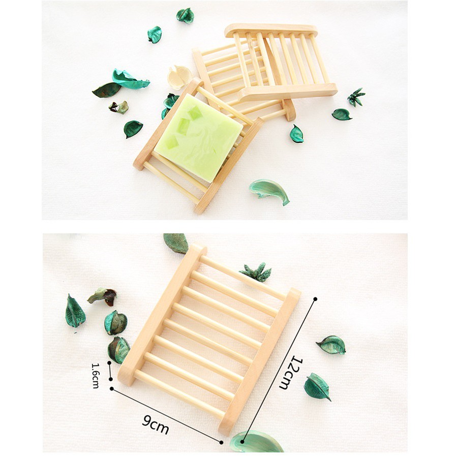 KHAY ĐỰNG XÀ PHÒNG BẰNG GỖ KO THẤM NƯỚC- natural Wood Soap Tray Holder Bathroom