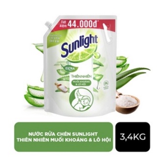 NƯỚC RỬA CHÉN SUNLIGHT TRÀ XANH TÚI 3.4KG NẮP VẶN