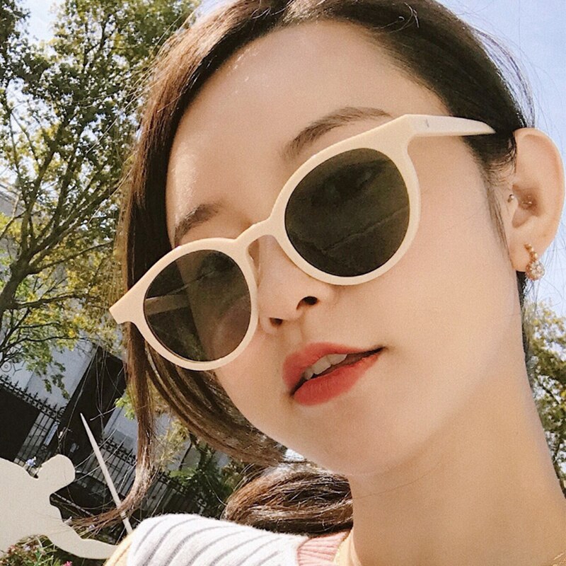 Kính mát tròng tròn thời trang phong cách vintage dành cho nữ UV400