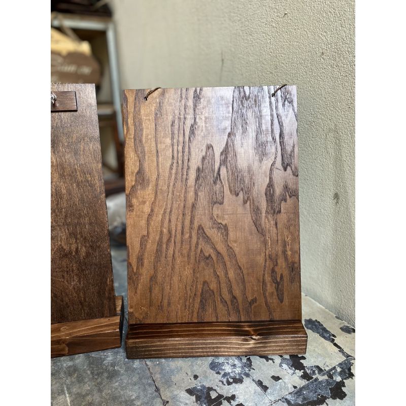 HCM | menu khoen trên kèm đế gỗ kẹp giấy menu LUXI DECOR HCM