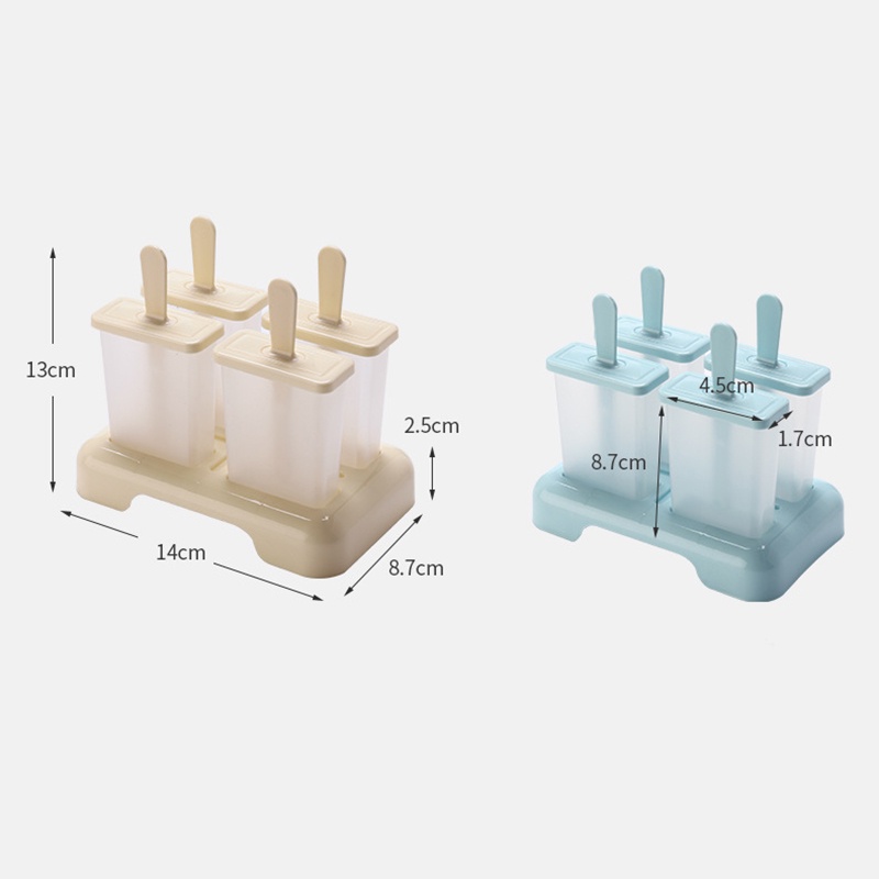 Set 6-4 Khuôn Làm Kem Que Diy Tiện Dụng