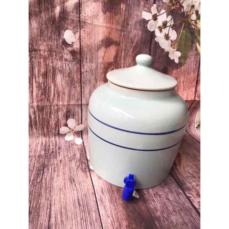 Bình đựng nước sứ Bát Tràng 10l