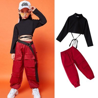 Áo Croptop trẻ em | Áo croptop dây dài tay đen trơn