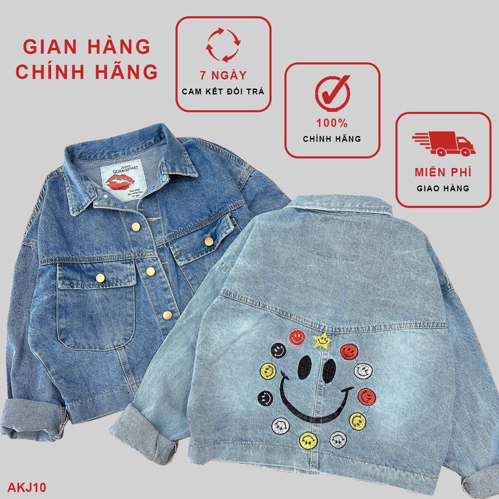 ÁO KHOÁC JEAN CAO CẤP MẶT CƯỜI AKJ10 - Hí Shop