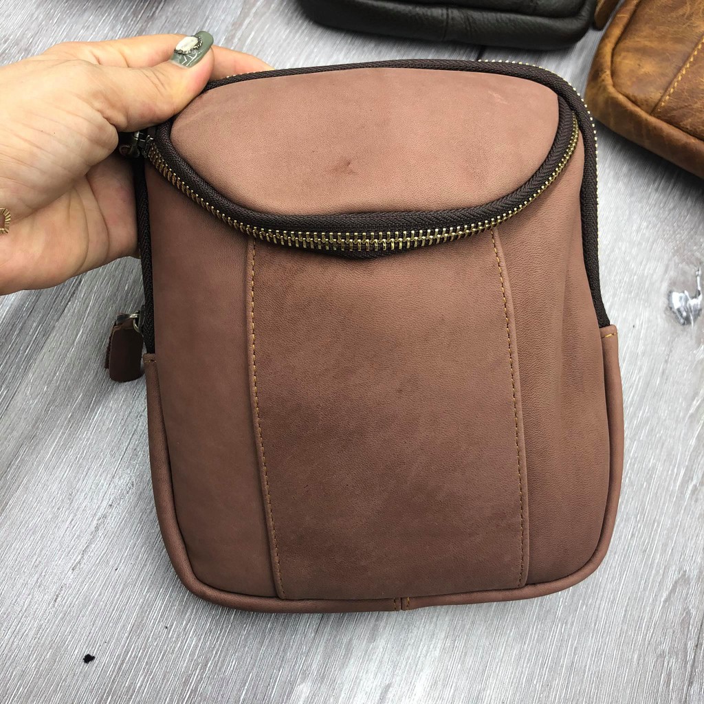 Túi bao tử, túi đeo chéo da bò thật 100% cao cấp hàng việt nam sản xuất 2020