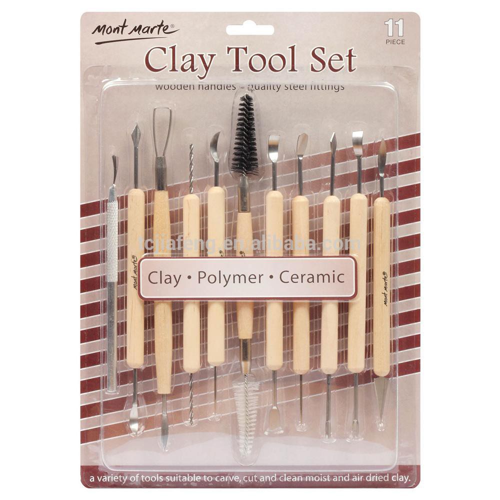 BỘ DỤNG CỤ TẠO HÌNH ĐẤT SÉT - POLYMER - GỐM MONT MARTE (11 MÓN, MM-MMSP0002) - MONT MARTE  CLAY TOOL KIT 11 PIECE