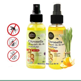 Tinh dầu xịt chống muỗi/ côn trùng Phutawan Citronella cho bé 100ml Thái Lan