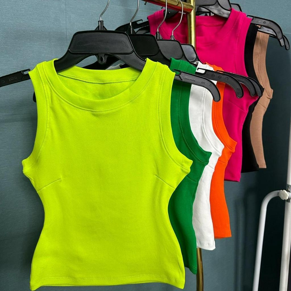 Áo Ba Lỗ Trơn, Chất vải thun borip co giãn cao, chiều dài 42cm. Nga Tây Boutique