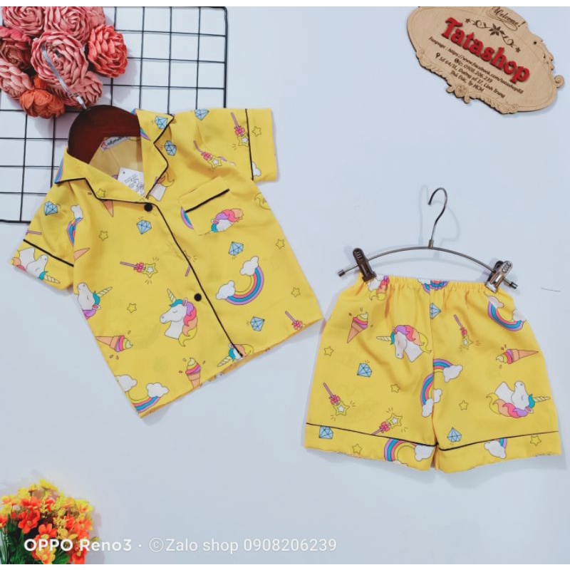 11-45kg Bộ pijama đùi tay ngắn bé trai bé gái vải kate thái cao cấp 030