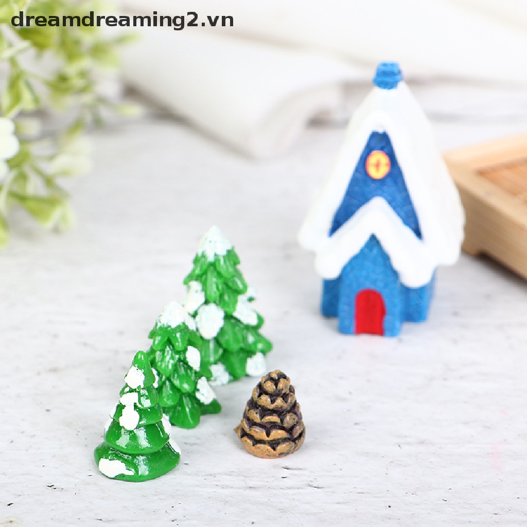 Mô hình cây thông noel mini bằng gỗ phong cách vintage 2.vn dùng trang trí nhà búp bê