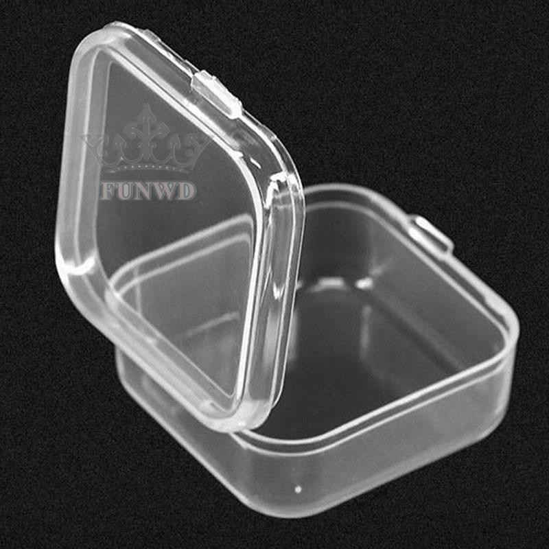 Set 10 hộp nhựa đựng trang sức trong suốt 3x3x1.5cm