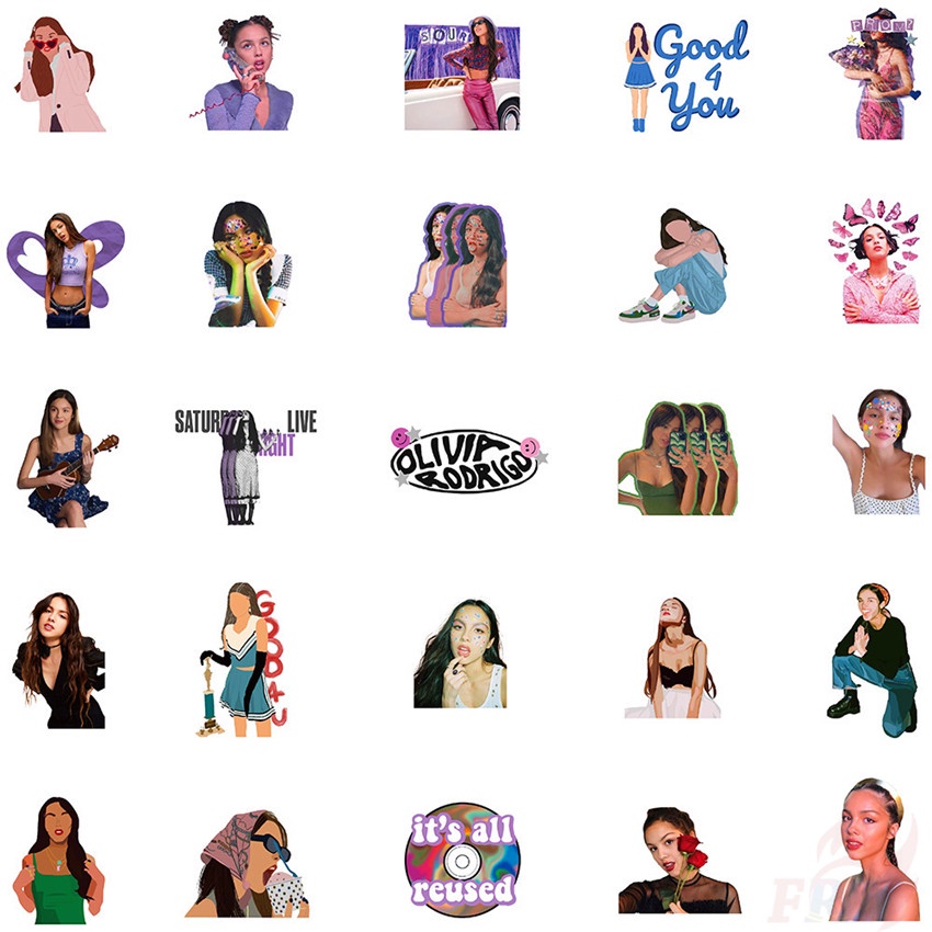 50Pcs/Set ❉ Olivia Rodrigo Series 04 Stickers ❉ DIY Waterproof Fashion Doodle Decals Stickers