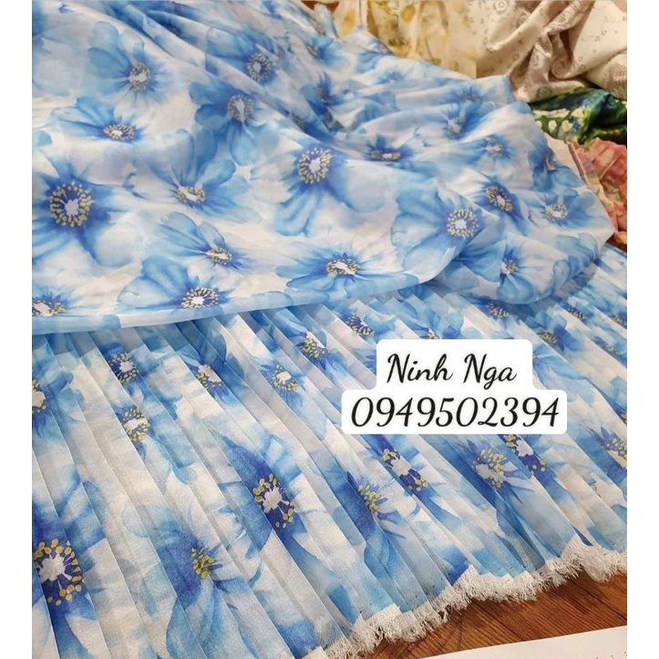 Vải tơ hoa dập ly