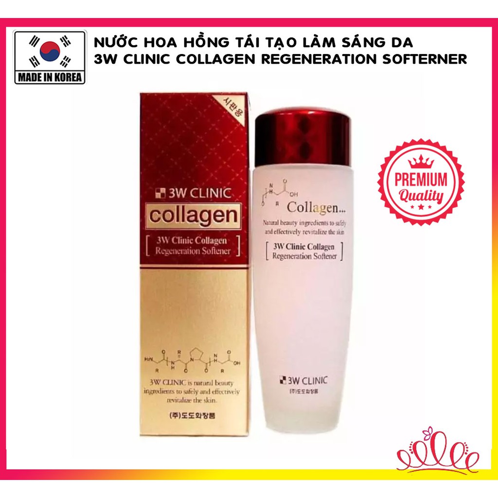 Nước Hoa Hồng Tái Tạo Làm Sáng Da 3W Clinic Collagen Regeneration Softerner 150ml