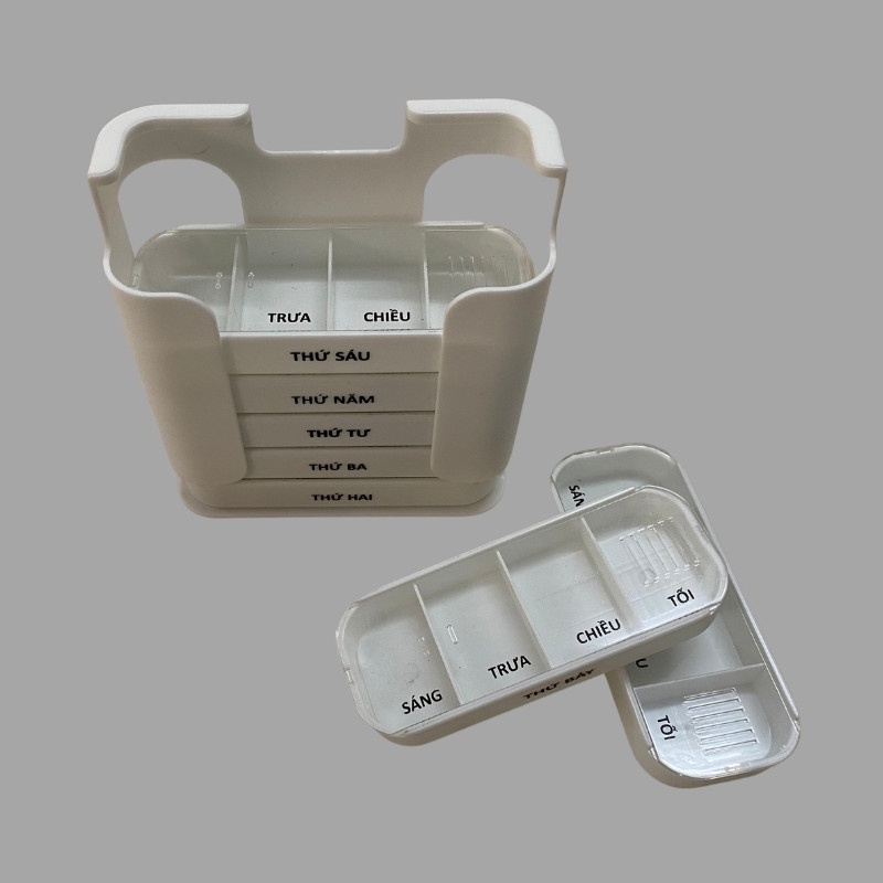 Hộp Chia Thuốc 7 Ngày Tiện Lợi 3 Ngăn Sáng Trưa Chiều Hàng Việt Nam Chất Lượng Cao Phiên Bản Tiếng Việt TomHouseVN