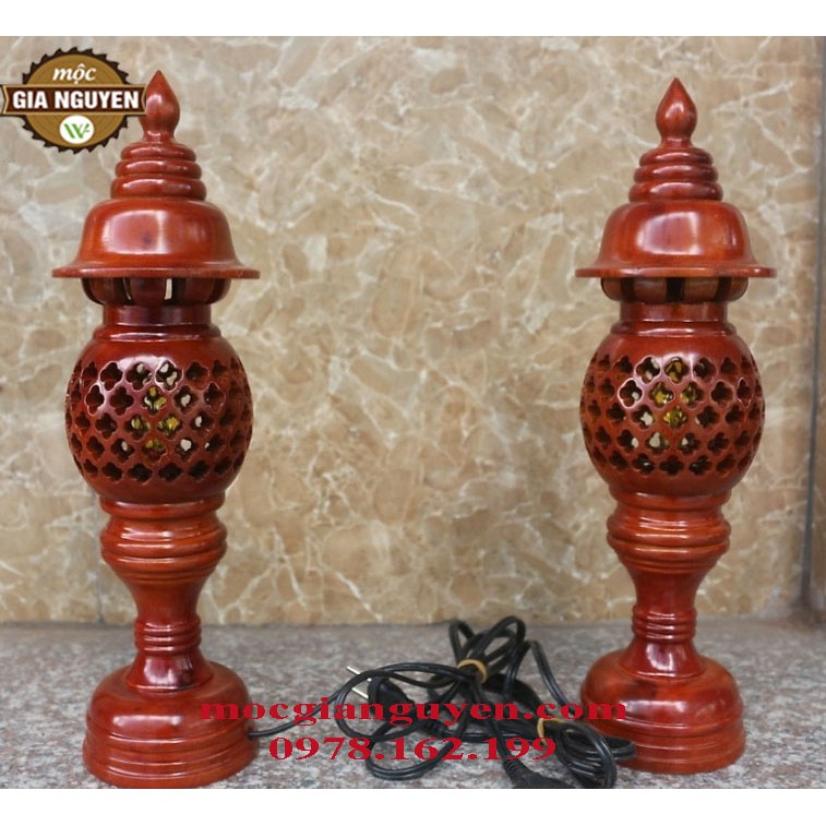 ((SIÊU Khuyến Mại )) BỘ ĐÔI ĐÈN THỜ  ÀM BẰNG GỖ PHONG THỦY- KÈM BÓNG THỜ ( LOẠI CAO 48CM) ẢNH THẬT - hàng giá tại xưởng