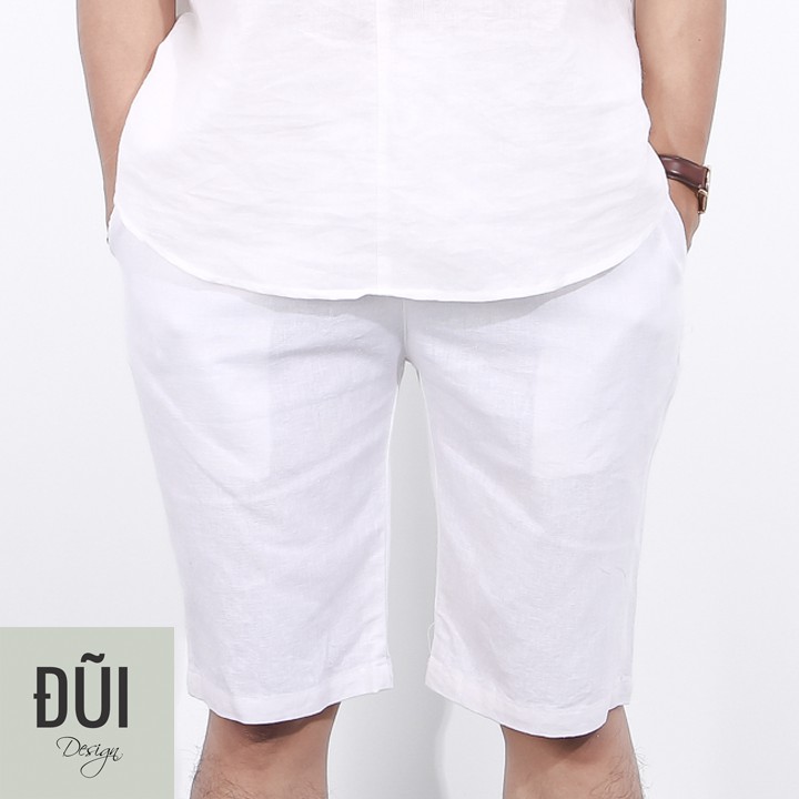 Quần đũi nam cạp chun short trắng