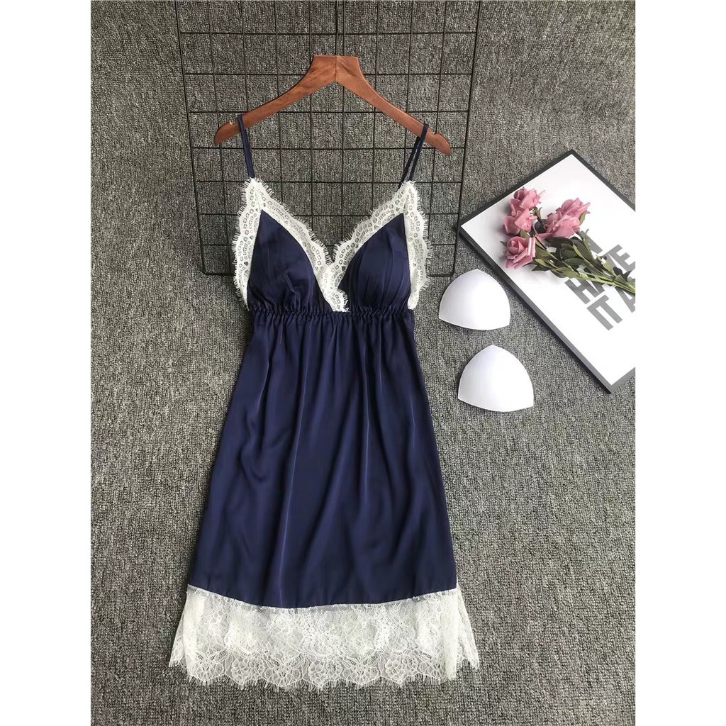 Váy ngủ viền ren hàng Quảng châu