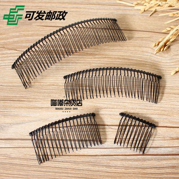 Lược Cài Tóc Mái Trước Bằng Dây Thép Màu Đen Có Răng Cưa Hàn Quốc