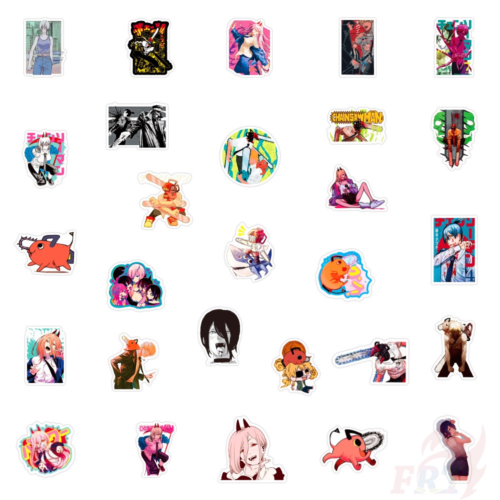 50Pcs/Set ❉ Chainsaw Man - Series 04 Anime Cartoon Stickers ❉ Pochita DIY Fashion Mixed Waterproof Doodle Decals Stickers