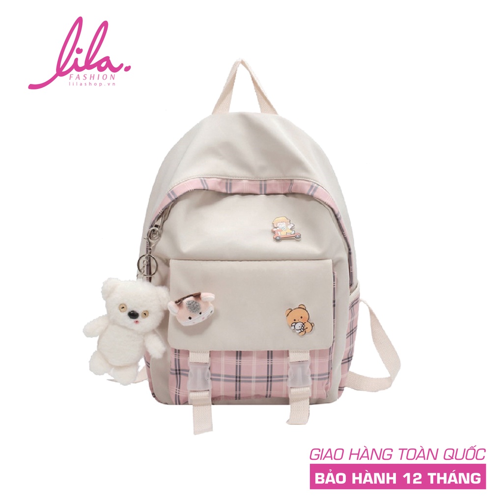 Balo Nữ Ulzzang Chống Nước, Cặp Xách Sinh Viên Học Sinh Thời Trang Hàn Lila43