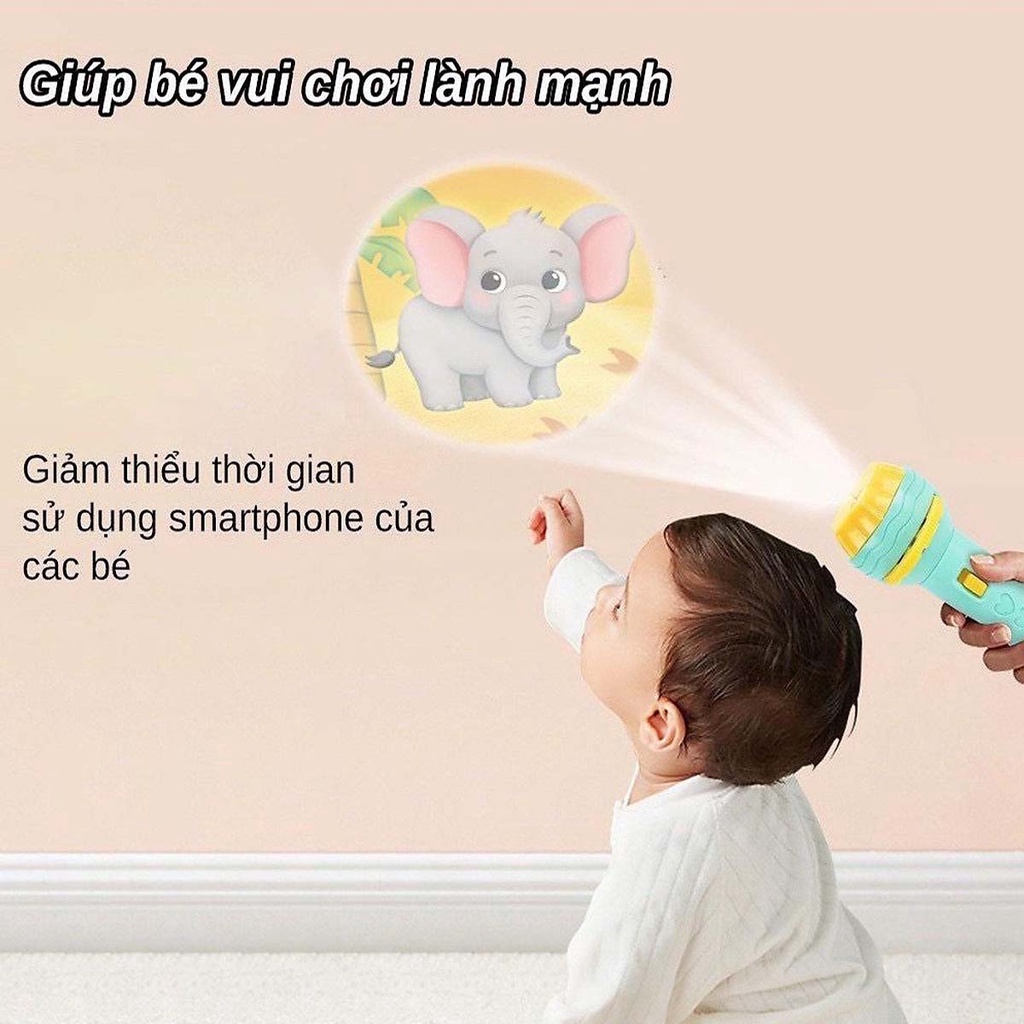 Hộp Combo 2 Đèn Pin Chiếu Hình Cho Bé Mini Siêu Sáng 12 Thẻ 96 Ảnh Bóng Loại Xịn Con Vật Đáng Yêu Số Chữ Người Nhện