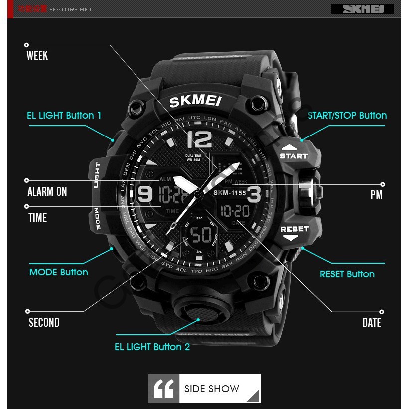 Đồng hồ nam thể thao điện tử chính hãng chống nước SKMEI SM25 cool ngầu -Sport.watch