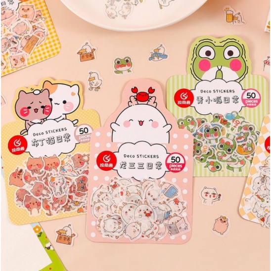 Sticker gói mẫu hình con vật dễ thương