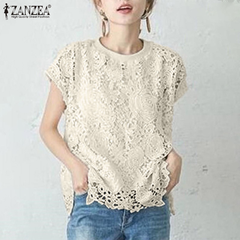 Set áo ren ZANZEA ngắn tay thời trang cho nữ