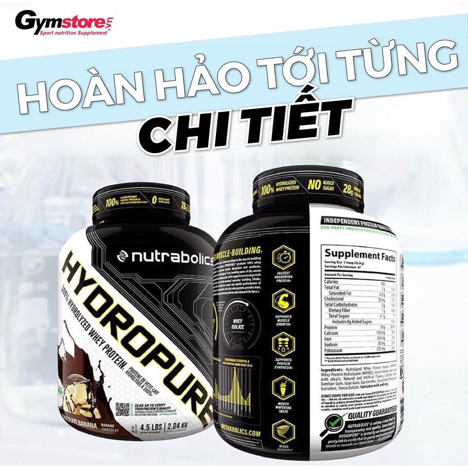 Sữa tăng cơ cao cấp Nutrabolics Hydropure, 4.5 Lbs (58 muỗng)