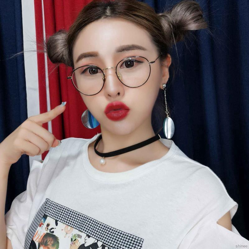 shinee Women Retro Fashion Metal Round Big Frames Clear Lens Eyeglasses