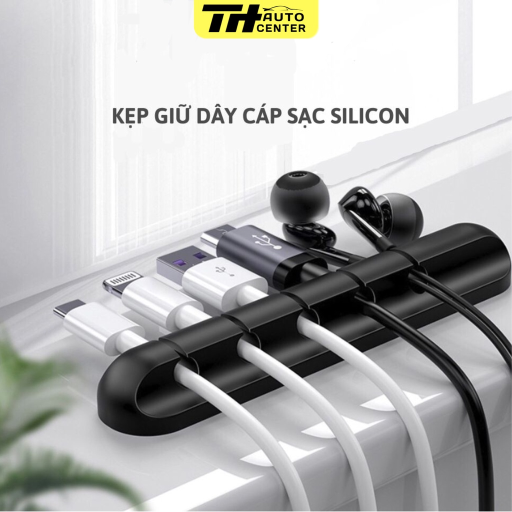 Miếng silicone kẹp giữ dây cáp sạc điện thoại, máy tính cao cấp, keo 3M siêu dính phukienxehoiTH