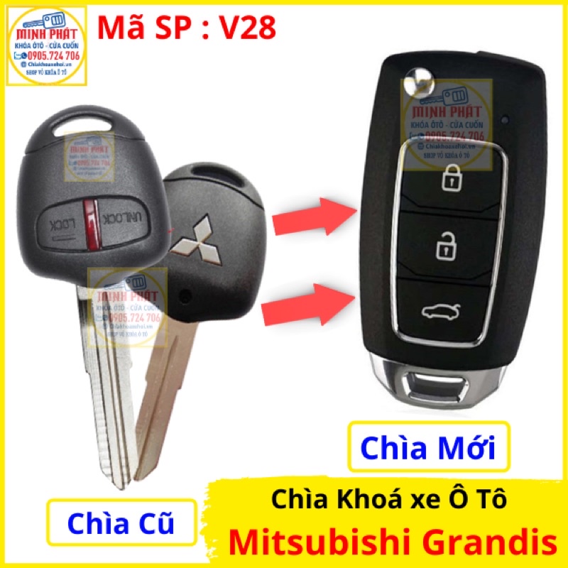 Làm Chìa khoá xe Ô tô Mitsubishi Grandis mẫu V28