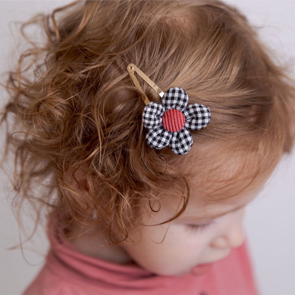 2 Kẹp tóc KIDSBOWS hình hoa màu kẹo họa tiết sọc caro 12 kiểu dáng cho trẻ em