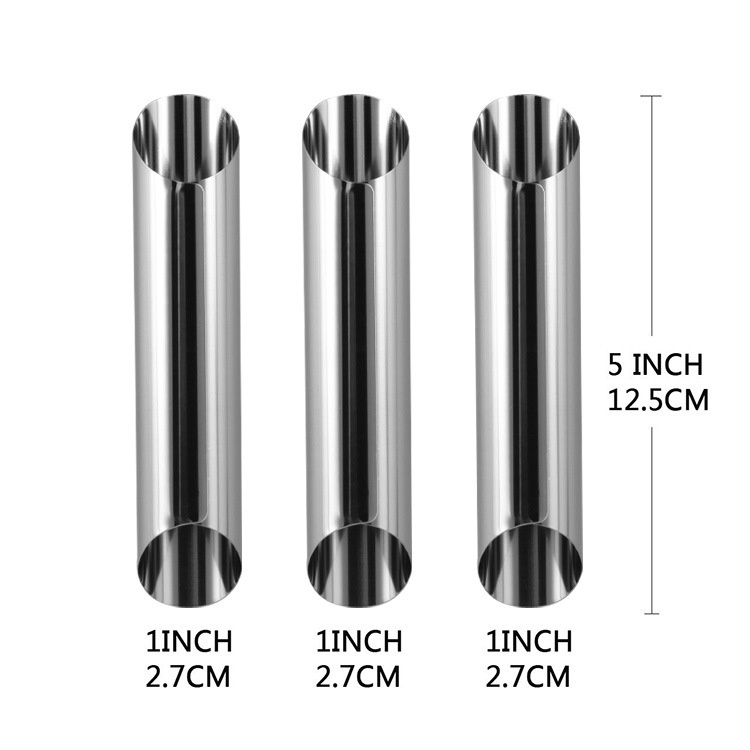 Set 6 ống làm bánh sừng bò bằng thép không gỉ