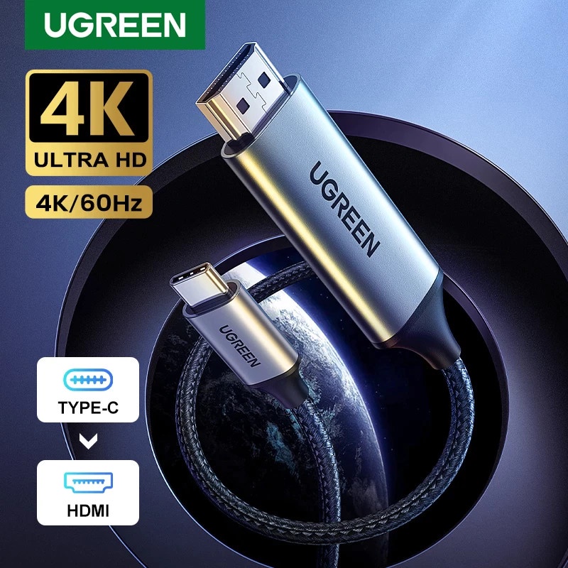 [Mã ELHACE giảm 4% đơn 300K] Cáp chuyển USB C to HDMI 4K @60Hz Chính hãng Ugreen 50766 dài 3met Cao Cấp MM142
