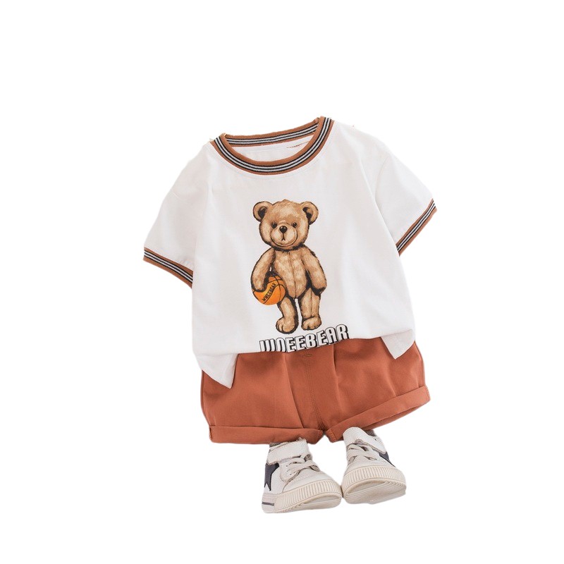Bộ Áo Thun Tay Ngắn Cổ Tròn + Quần Short Thể Thao Cá Tính 2020 Cho Bé | BigBuy360 - bigbuy360.vn