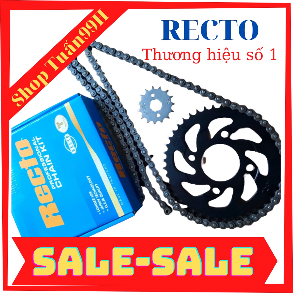 Bộ nhông sên dĩa chính hãng RECTO Thailan dành cho xe Winner /Raider /Satria /Exiter135-155