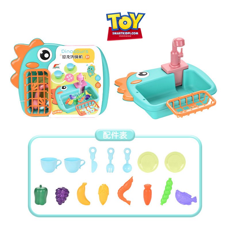 - Bộ đồ chơi bồn rửa bát - Rửa rau nước chảy như thật - Đồ chơi nhà bếp phát triển kĩ năng cho bé
