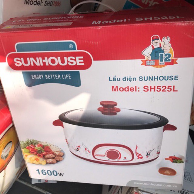 Lẩu điện SUNHOUSE SH525L - Hàng chính hãng mới 100%