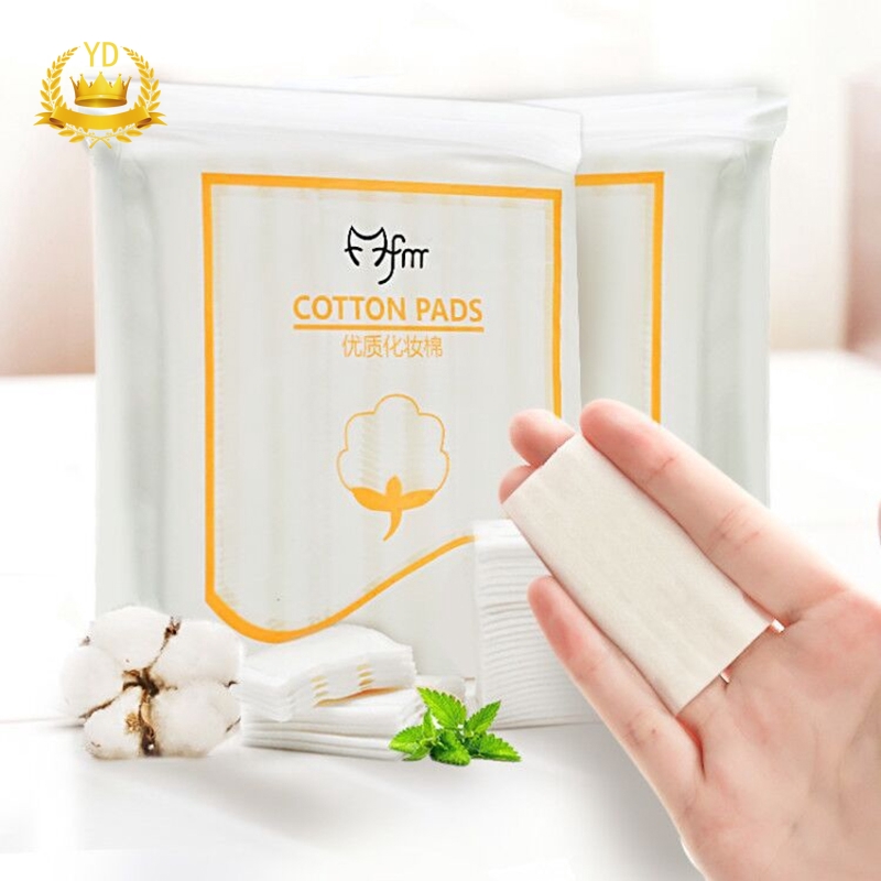 Bộ 222 miếng bông tẩy trang hai mặt màu trắng hình chữ nhật thoải mái cho da