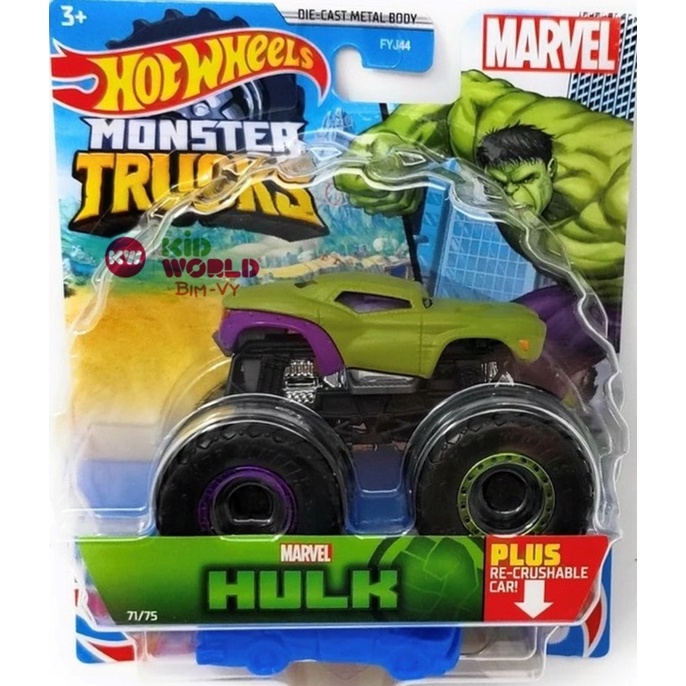 Xe mô hình Hot Wheels Monster Trucks Hulk HCD87.
