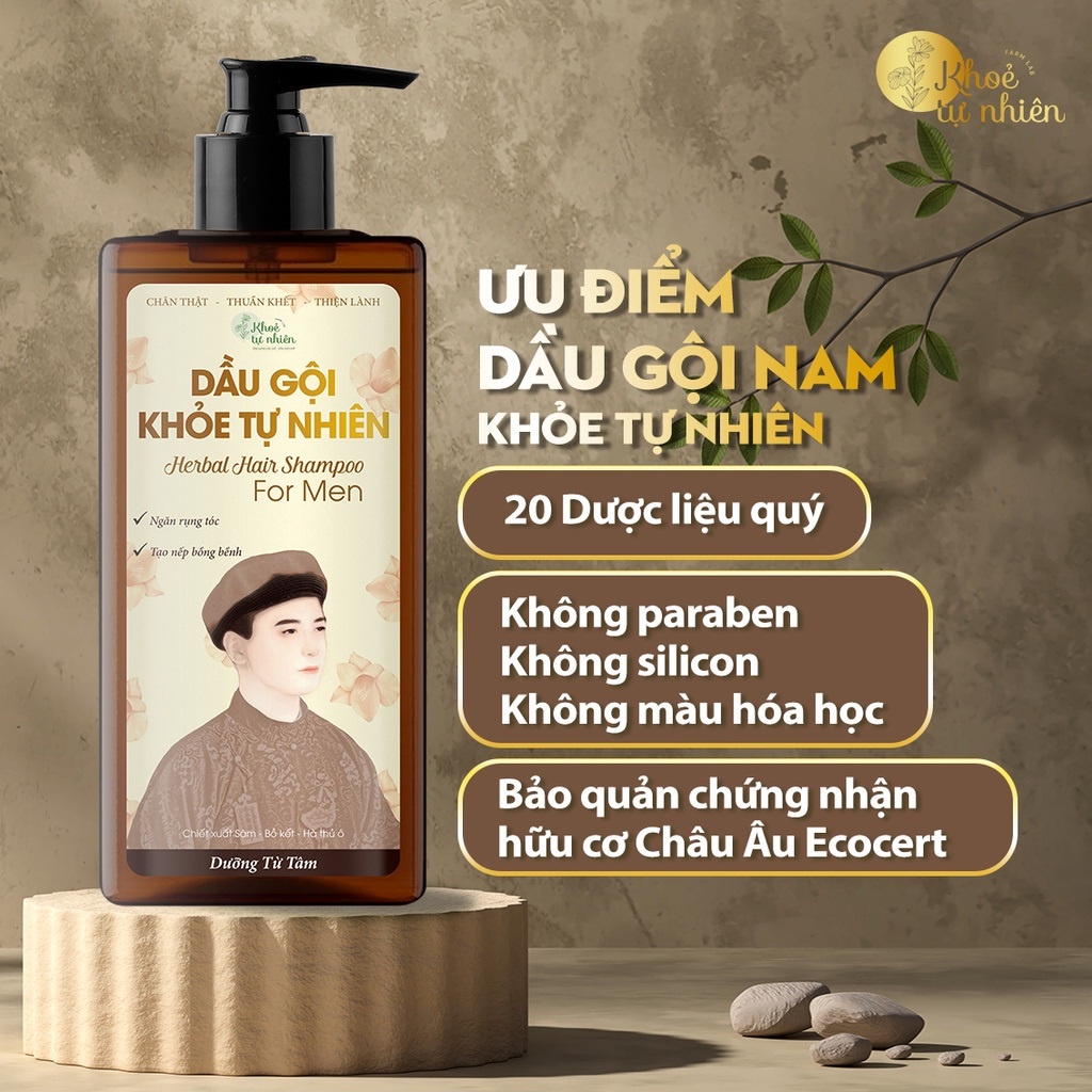 Dầu gội thảo dược cô đặc nam giới dược liệu Khỏe Tự Nhiên Linh Đan 300ml
