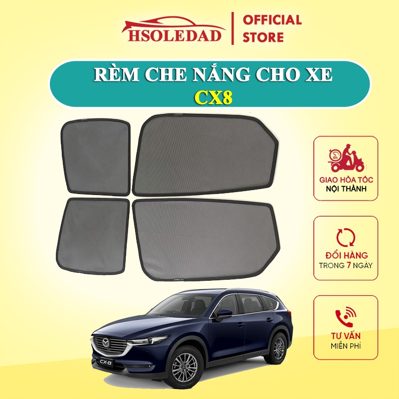 Rèm che nắng nam châm cho xe Mazda CX8, bộ 4 tấm cho 4 cửa, hàng loại 1 cao cấp nhất, vừa khít kính