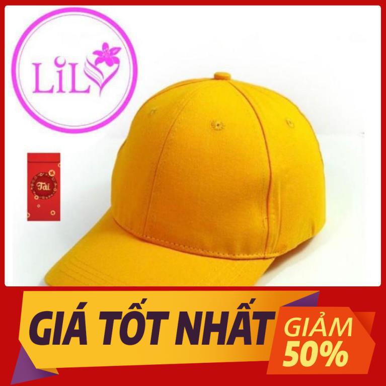 Nón lưỡi trai nón kết trơn màu vàng nam nữ thời trang unisex NKT01