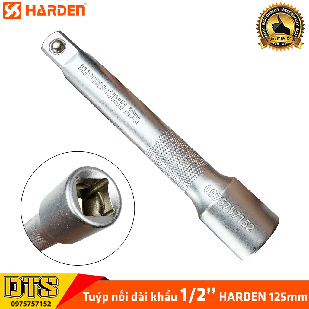 Thanh tuýp nối dài khẩu 1/2 inch 125mm công nhiệp HARDEN PRO Kapusi, tay nối dài khẩu thép cứng CR-V, cần tuýp nối 1/2