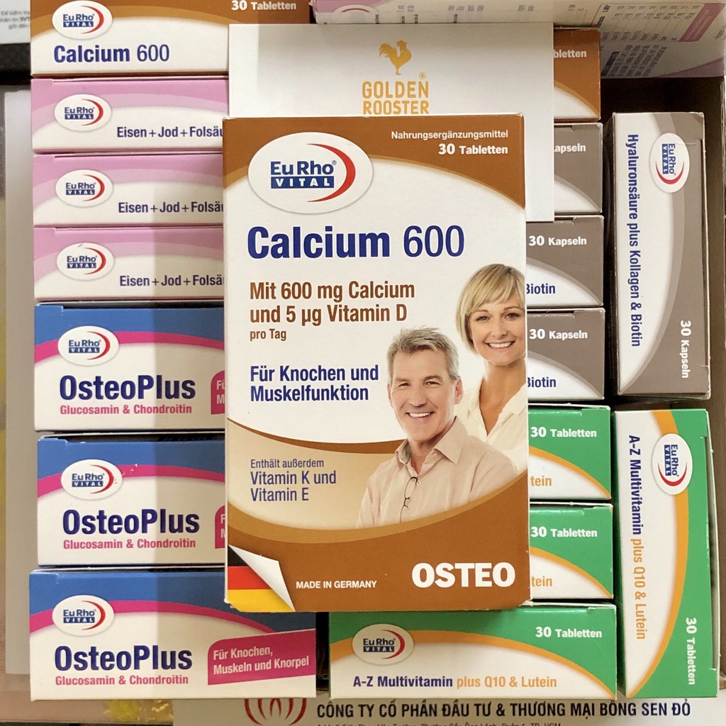 Viên uống bổ sung canxi EuRho Vital Calcium 600 | Thế Giới Skin Care