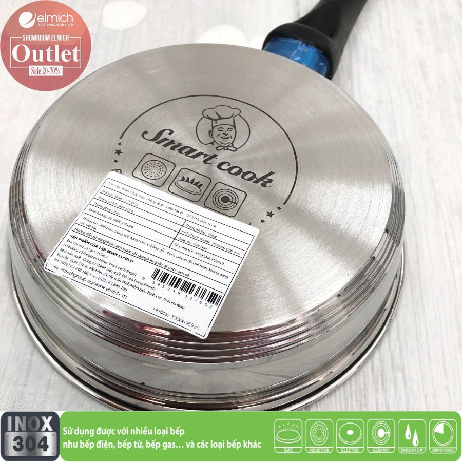 Chảo Chống Dính Inox 304 3 lớp Đáy Từ  SmartCook MaxB 3765 16cm/3766 20cm/3767 24cm/3768 26cm