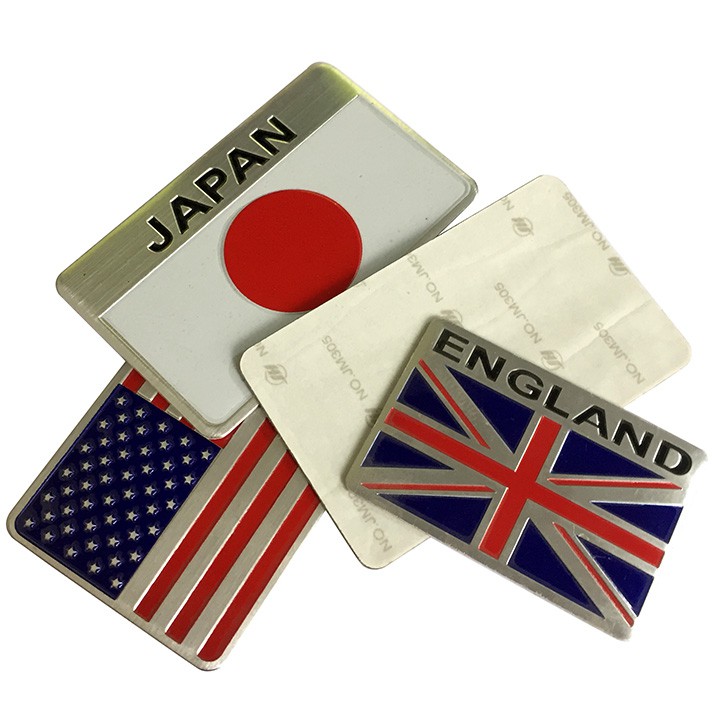 Tem Dán Nổi Trang Trí Xe Ô Tô Hình Quốc Kì Các Nước QK02