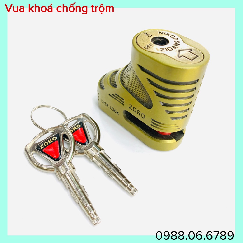 Khóa đĩa xe máy ZORO ⚡FREE SHIP⚡Khóa Đĩa Xe Máy Chống Trộm,Ổ Khoá Gắn Đĩa Xe,ổ khóa chống trộm xe (Chính Hãng)